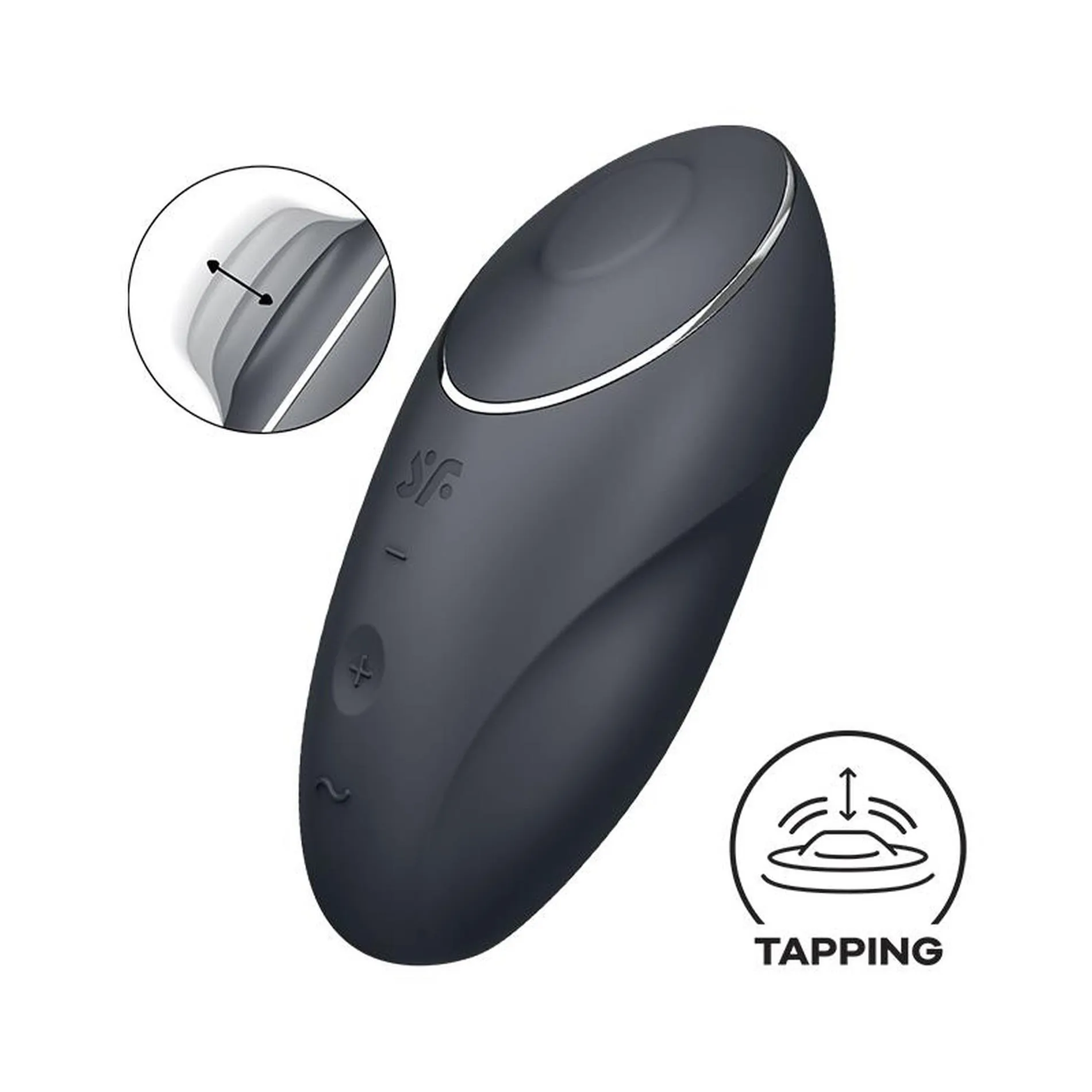 Satisfyer Tap & Climax 1 - Wibrator łechtaczkowy, Czarny, 11 cm