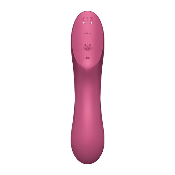 Вакуумный стимулятор клитора с вибрацией Satisfyer Curvy Trinity 3 (красный)