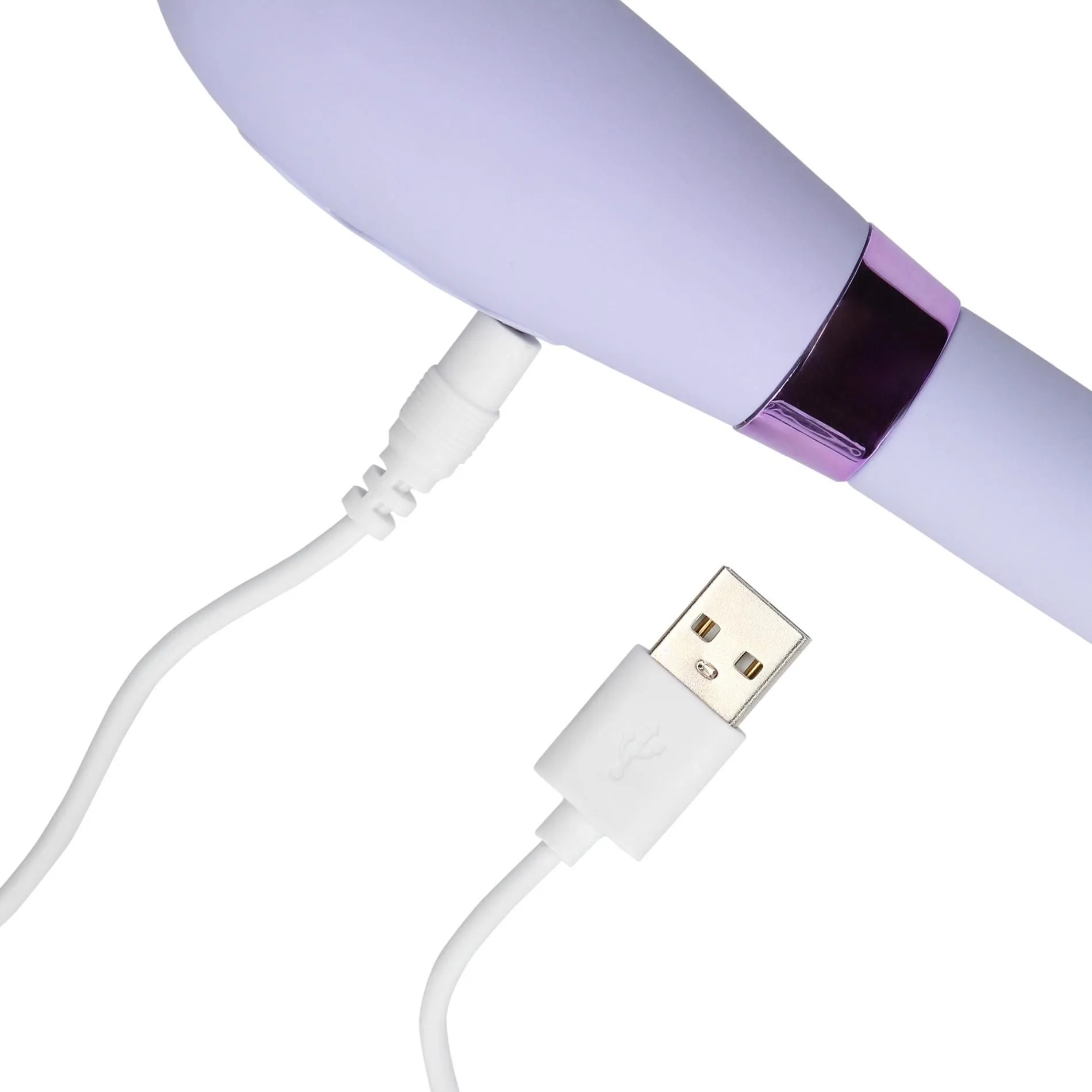 Loveline Silicone Tip - Wibrator, Liliowy, 19.8 cm