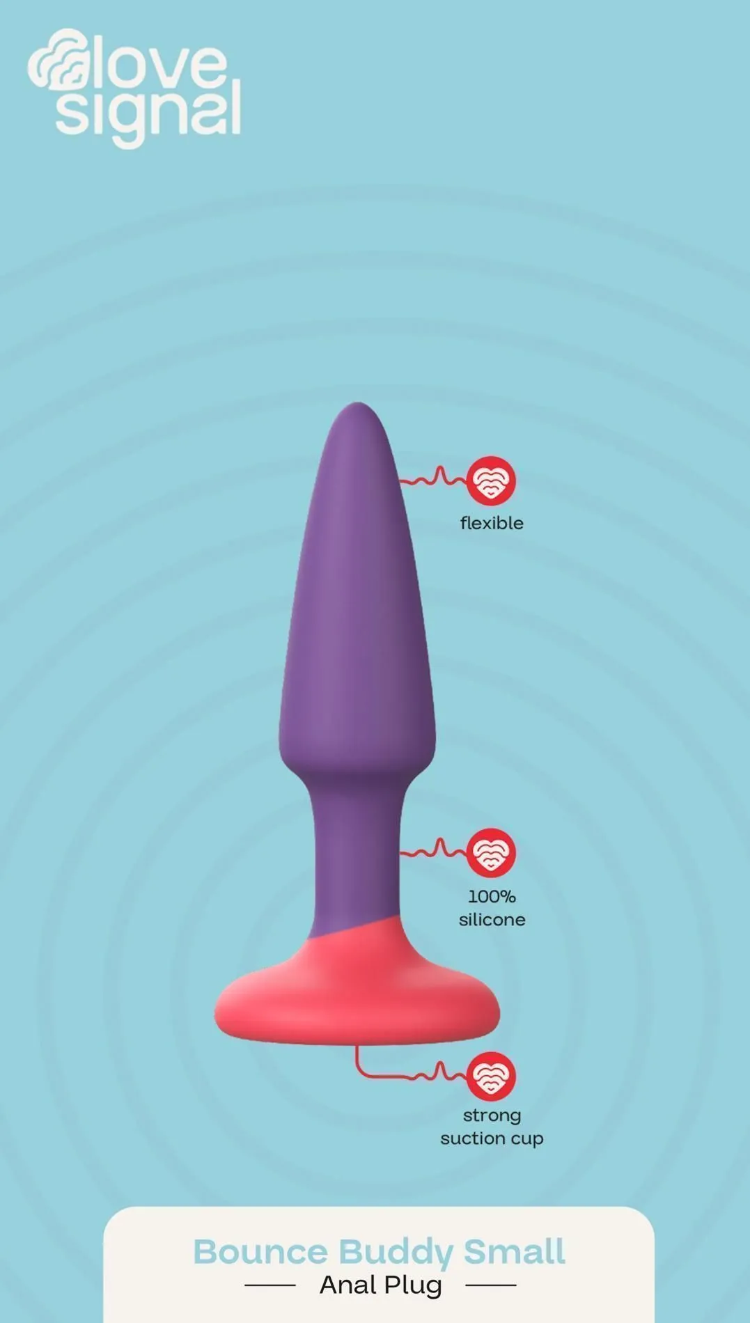 Анальная пробка Dream Toys Bounce Buddy Small, 9 см (фиолетовый)