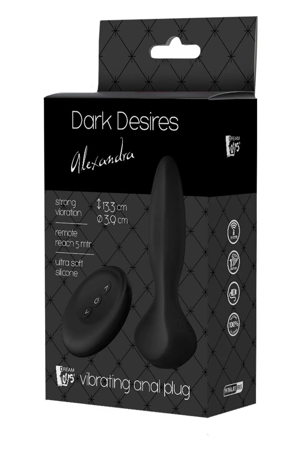 Анальная пробка Dark Desires Alexandra, 13.3 см (черный)