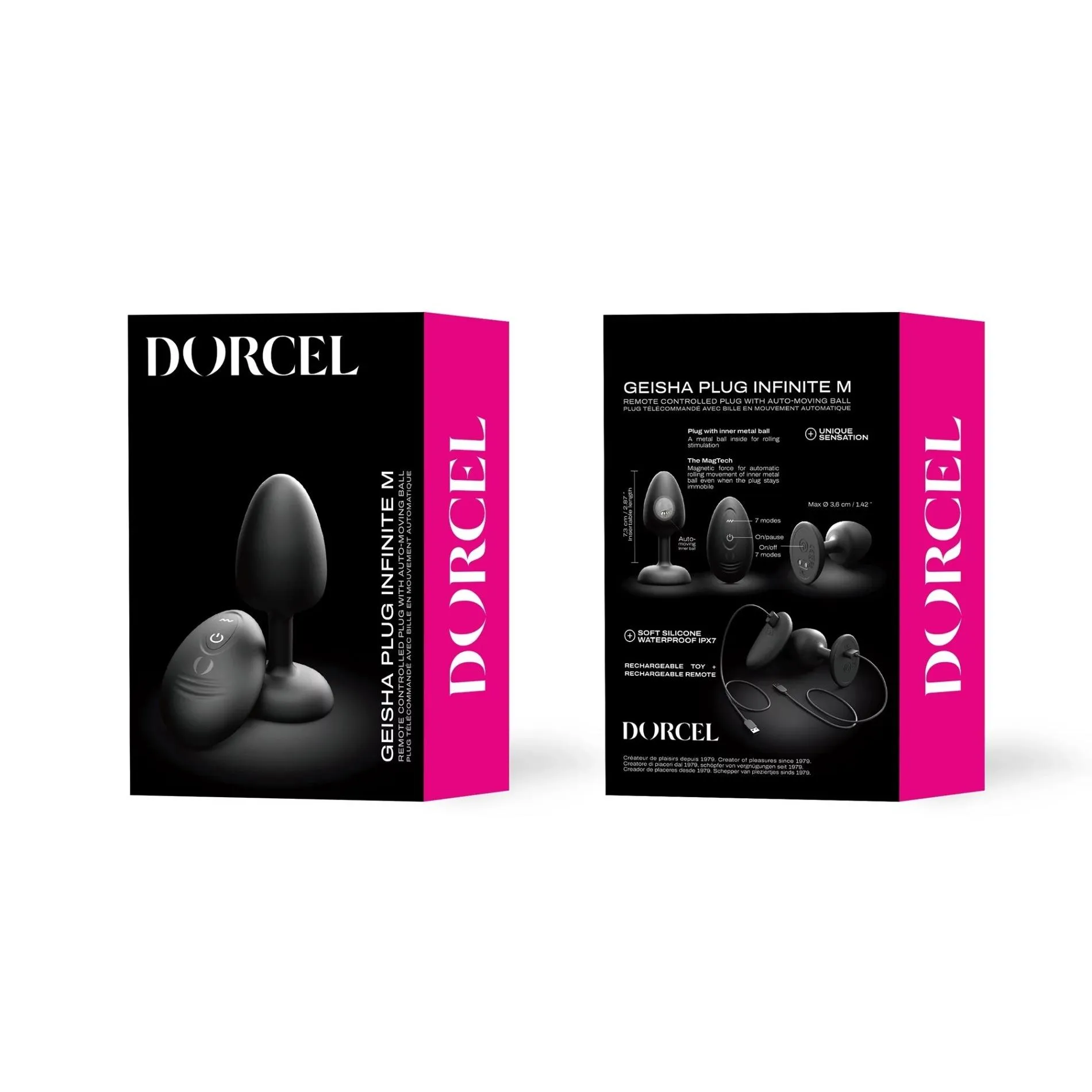 Анальна пробка Dorcel Geisha Plug Infinite M, 8.5 см (чорний)