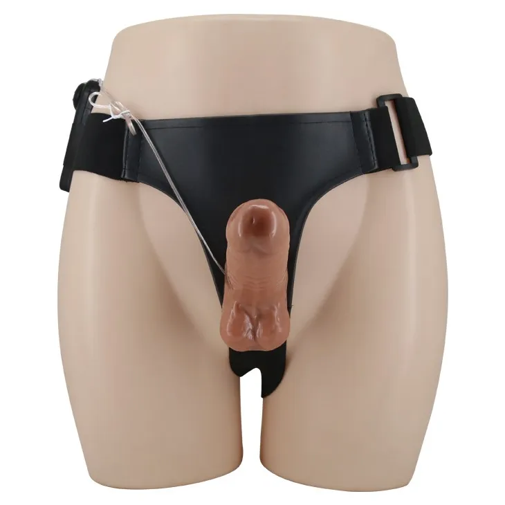 BAILE Ultra Passionate Harness - Wibrujący strapon, Brązowy, 16 cm