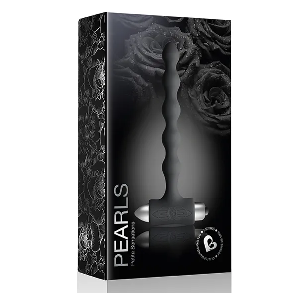 Анальная пробка Rocks-Off Petite Sensations Pearls, 16.5 см (черный)