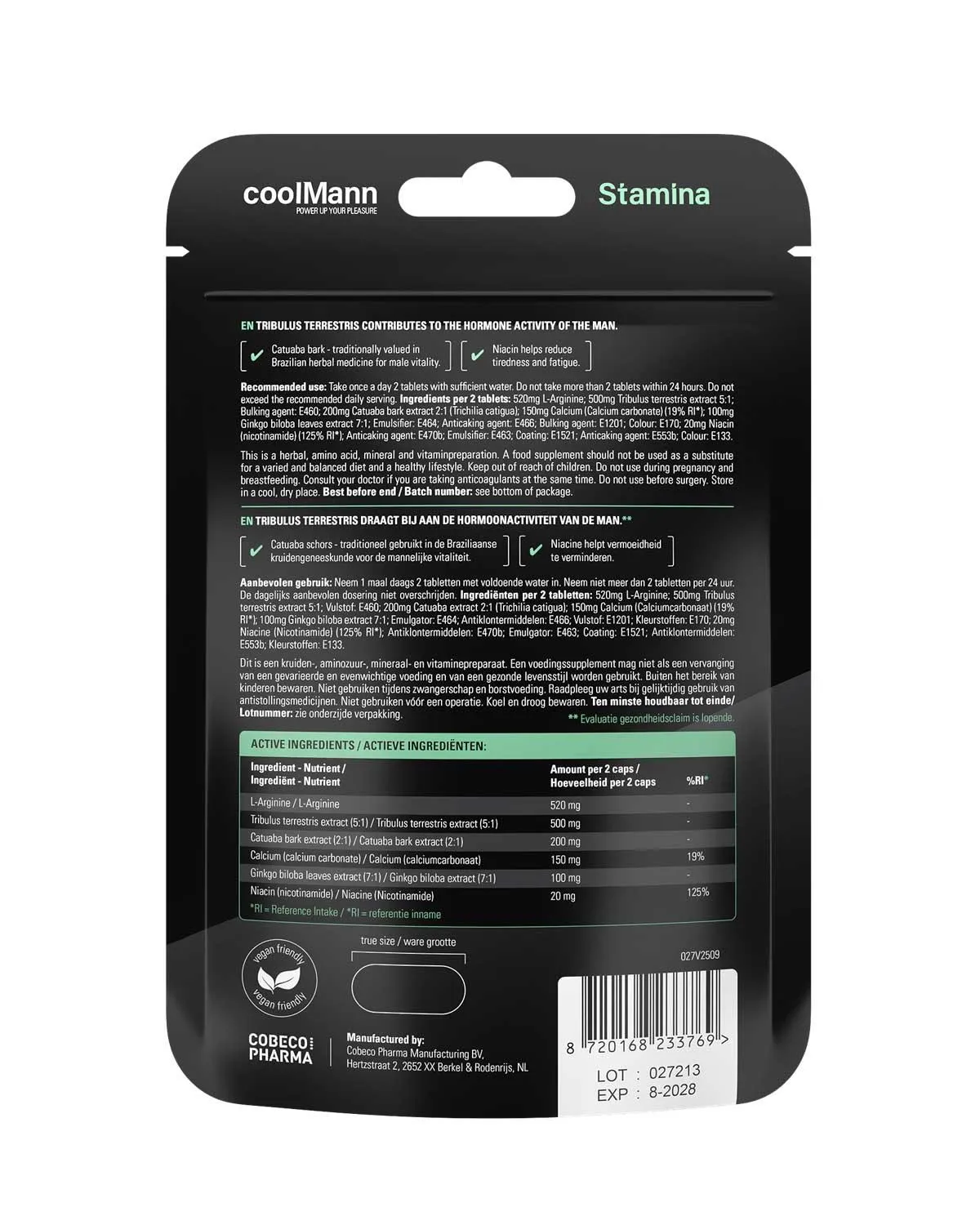 Cobeco Pharma Wholesale BV Stamina - Таблетки