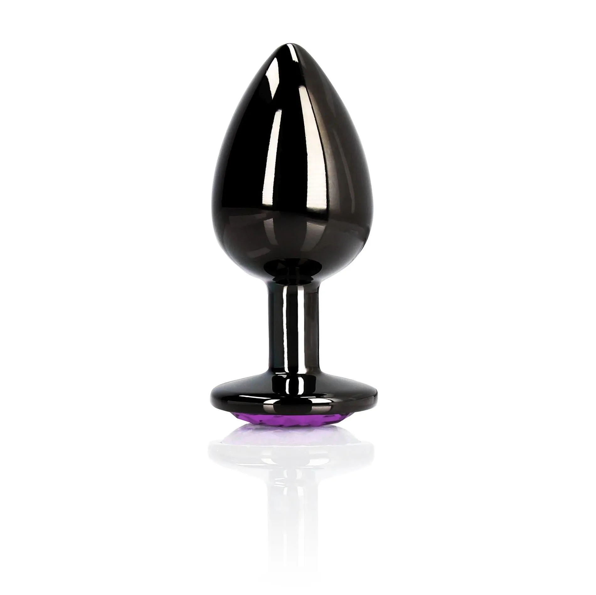 Ouch! Heart Gem Butt Plug Small - Korek analny, Czarny, 6.9 cm, S