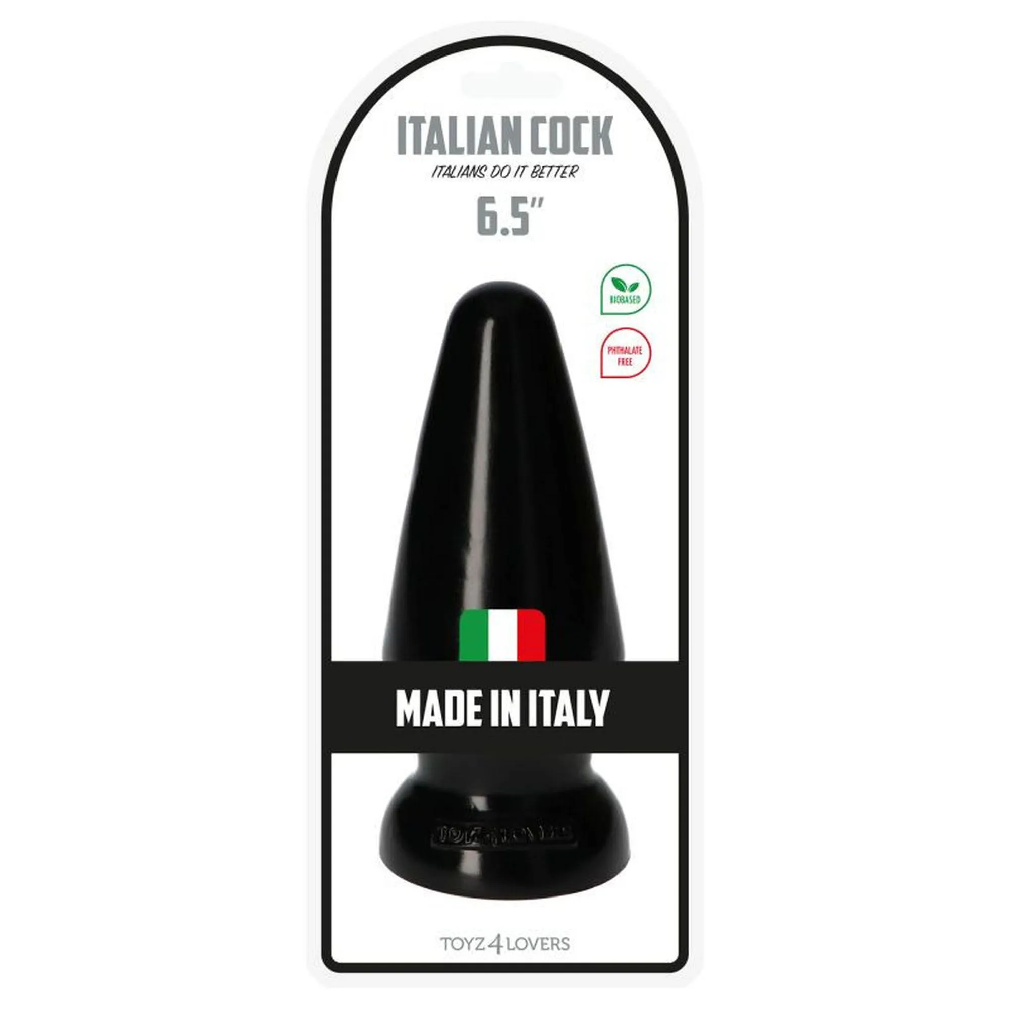 Анальная пробка Toyz4lovers Plug-Italian Cock 6,5", 16.5 см (черный)