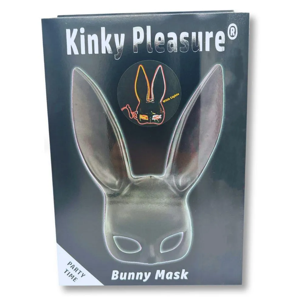 Маска кролика Power Escorts Bunny Deluxe с подсветкой (черный)