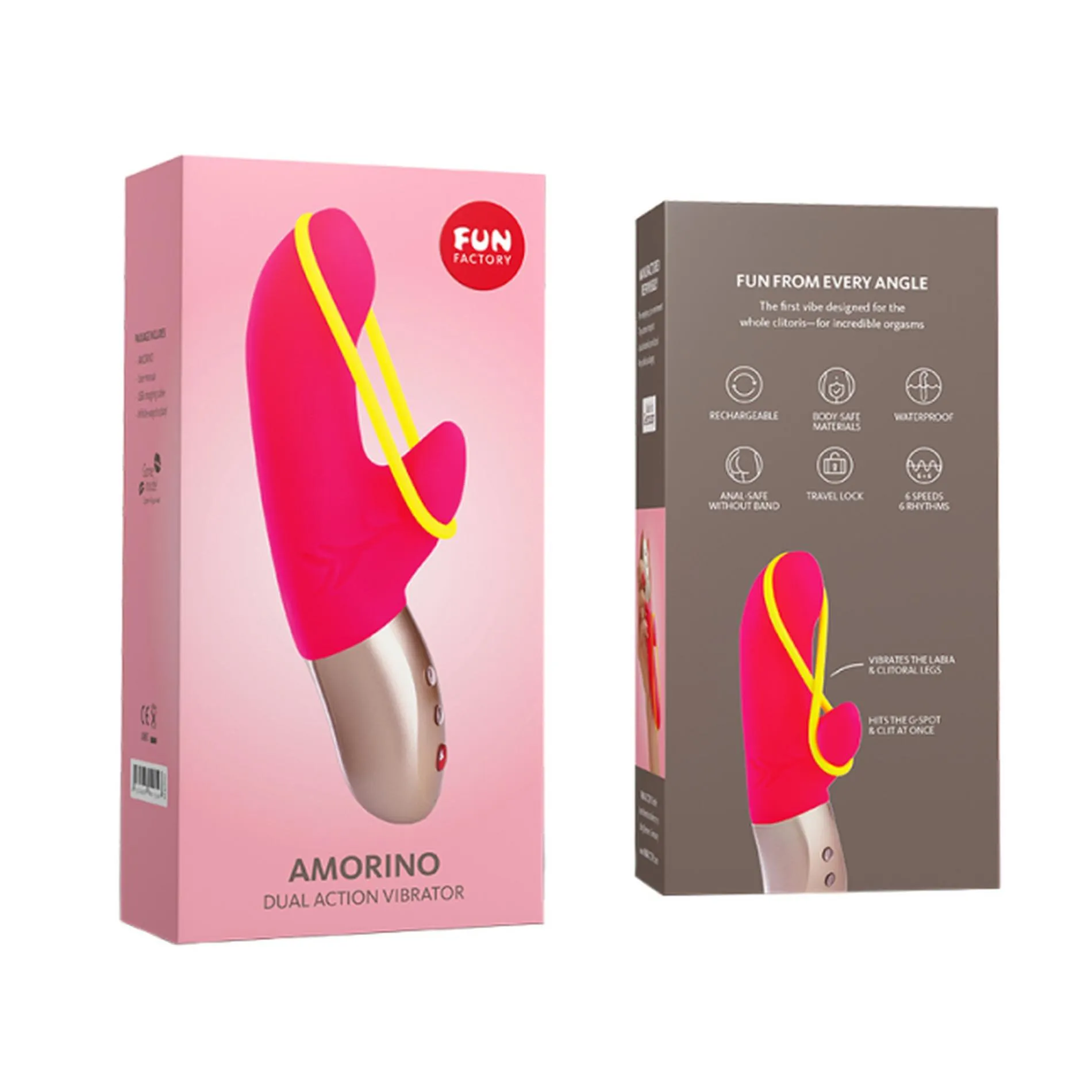 Вибратор-кролик Fun Factory Amorino Deluxe, 17.7 см (розовый)