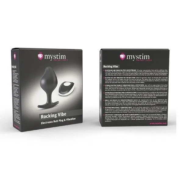 Анальна пробка Mystim Buttplug Rocking Force Vibe, 9,5 см (чорний)