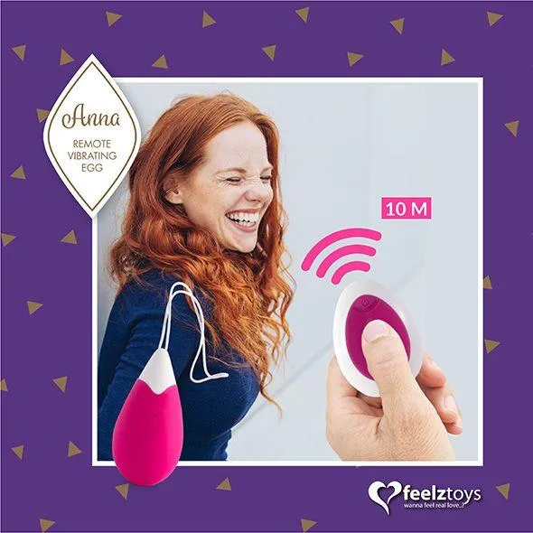 FeelzToys Anna - Wibrujące jajko, Fuksja, 6, 3 cm