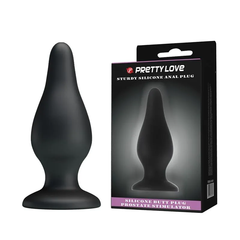 Анальная пробка Pretty Love Sturdy Silicone Anal Plug, 15,4 см (черный)