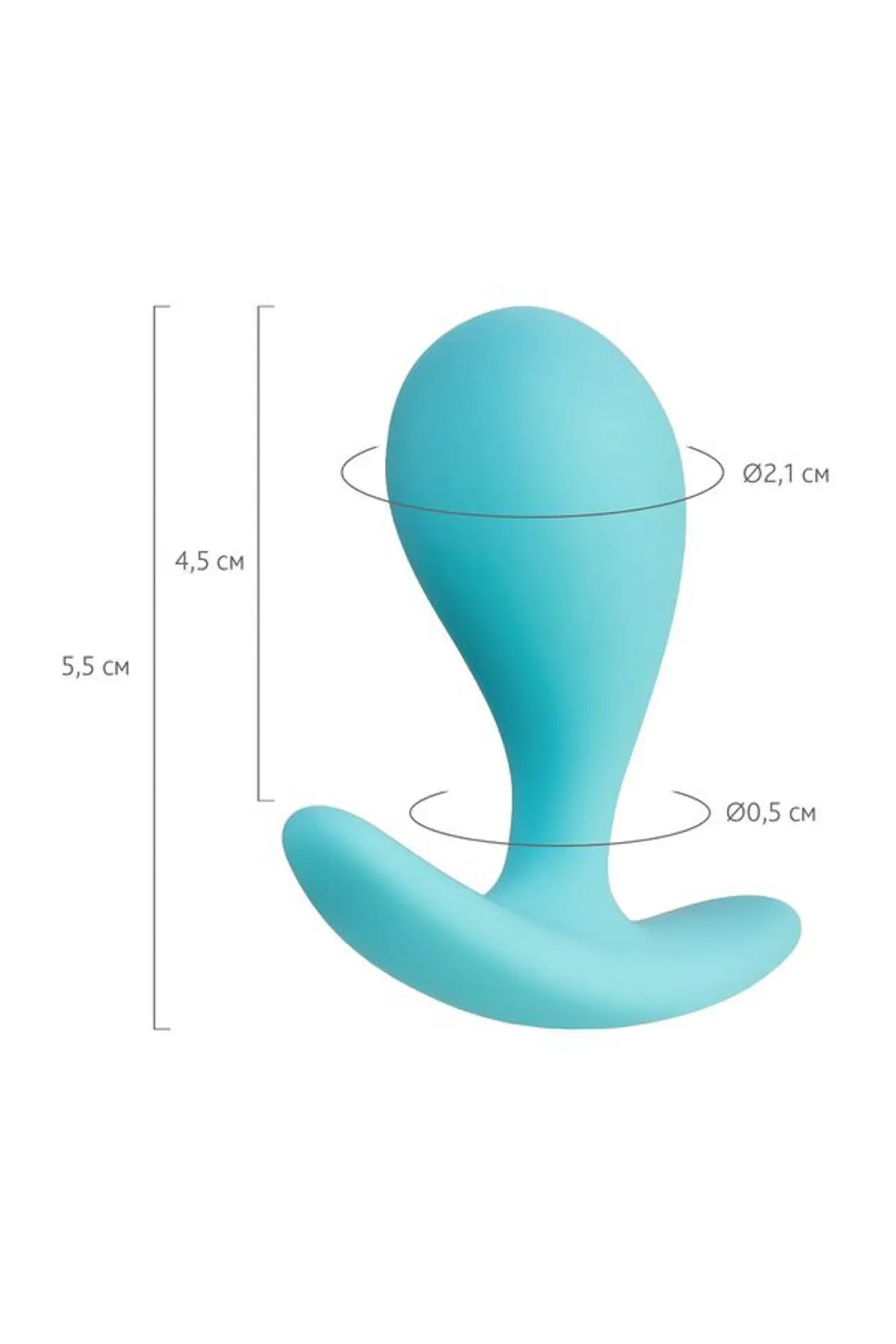 Анальна пробка ToDo Anal Plug Blob, 5.5 см (бірюзовий)