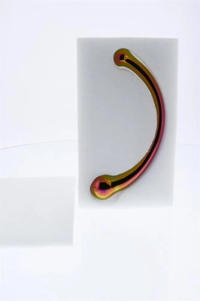 Dream Toys Glamour Glass Curved Big Wand - Dwustronny dildo B, Multi, 21 cm