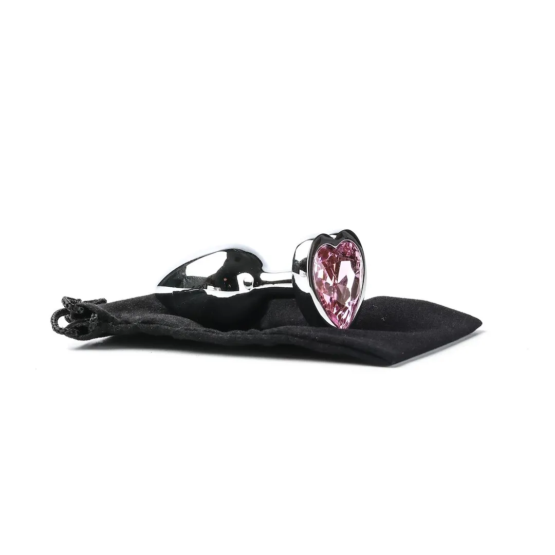 Simply Pleasure S - Korek analny z kryształkiem, Jasnoróżowy, 7 cm, S