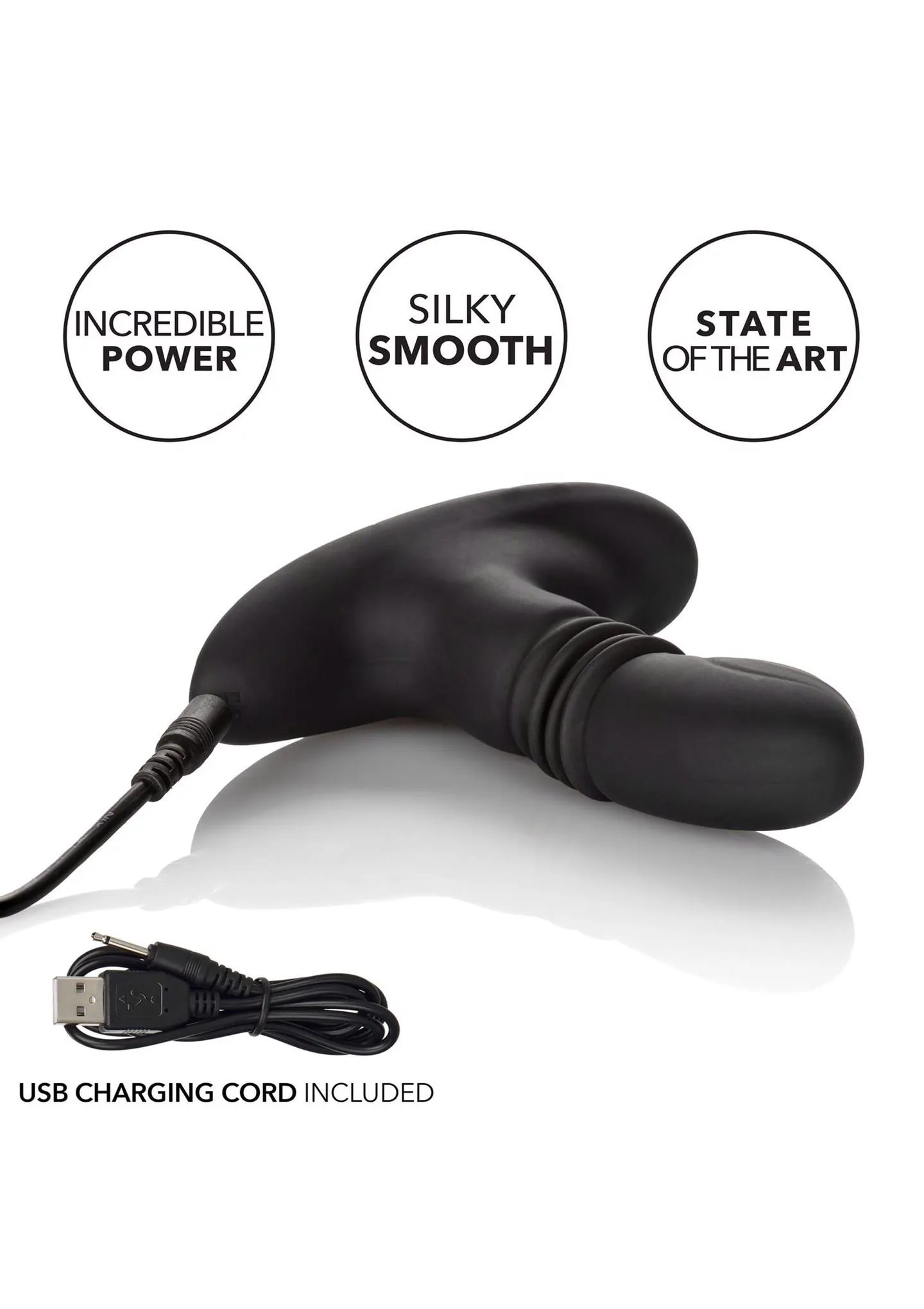 Анальный вибратор CalExotics Eclipse Thrusting Rotator, 9.5 см (черный)