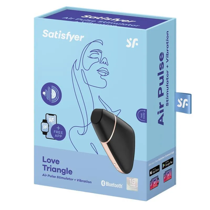 Вакуумный стимулятор клитора с вибрацией Satisfyer Love Triangle (черный)