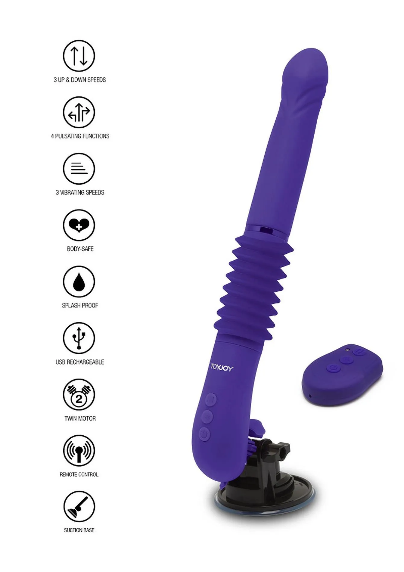 Вибратор ToyJoy Magnum Opus Supreme Thruster 2, 31 см (фиолетовый)