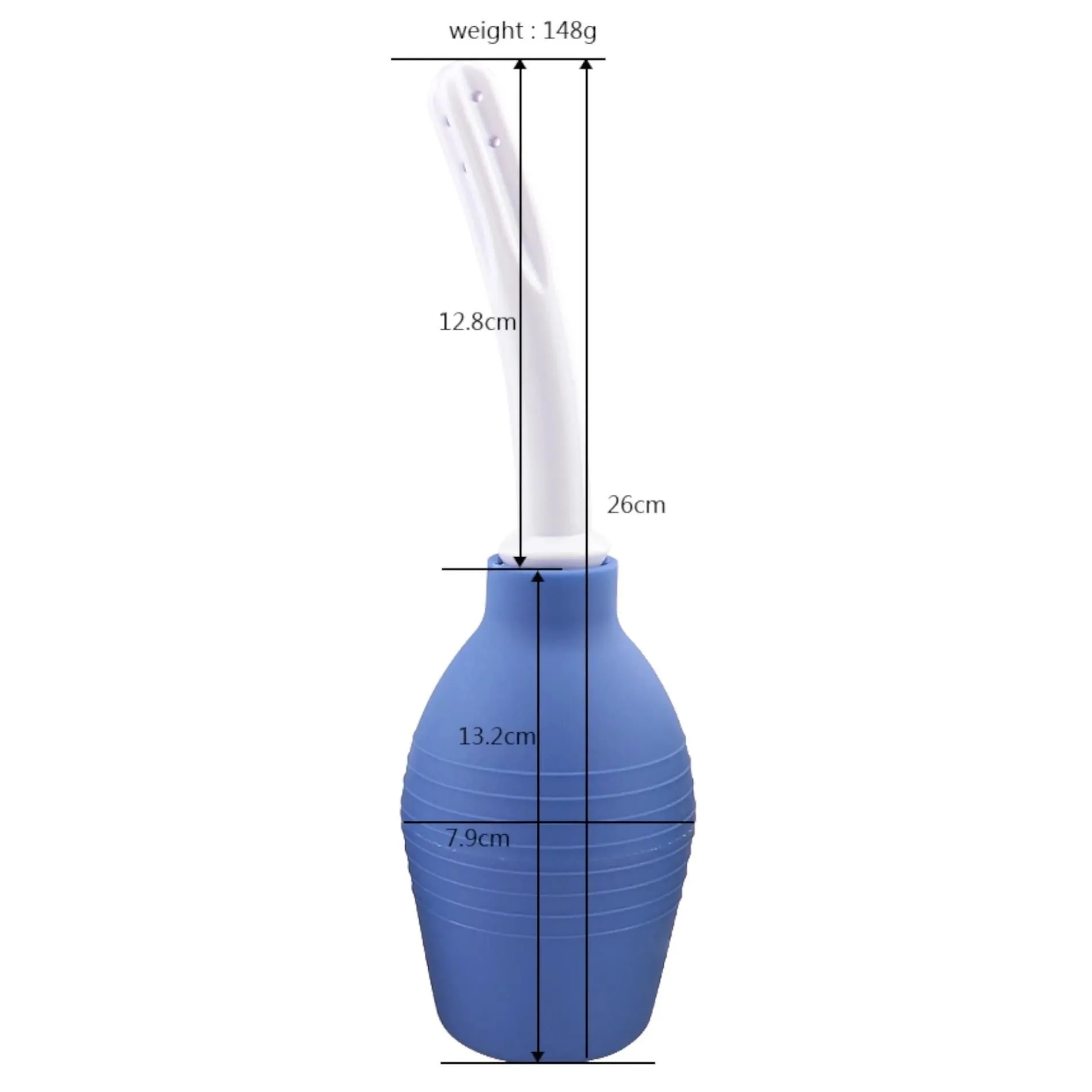 Power Escorts Rocket Anal Douche XL - Prysznik analny, Niebieski, 26 cm, 330 ml