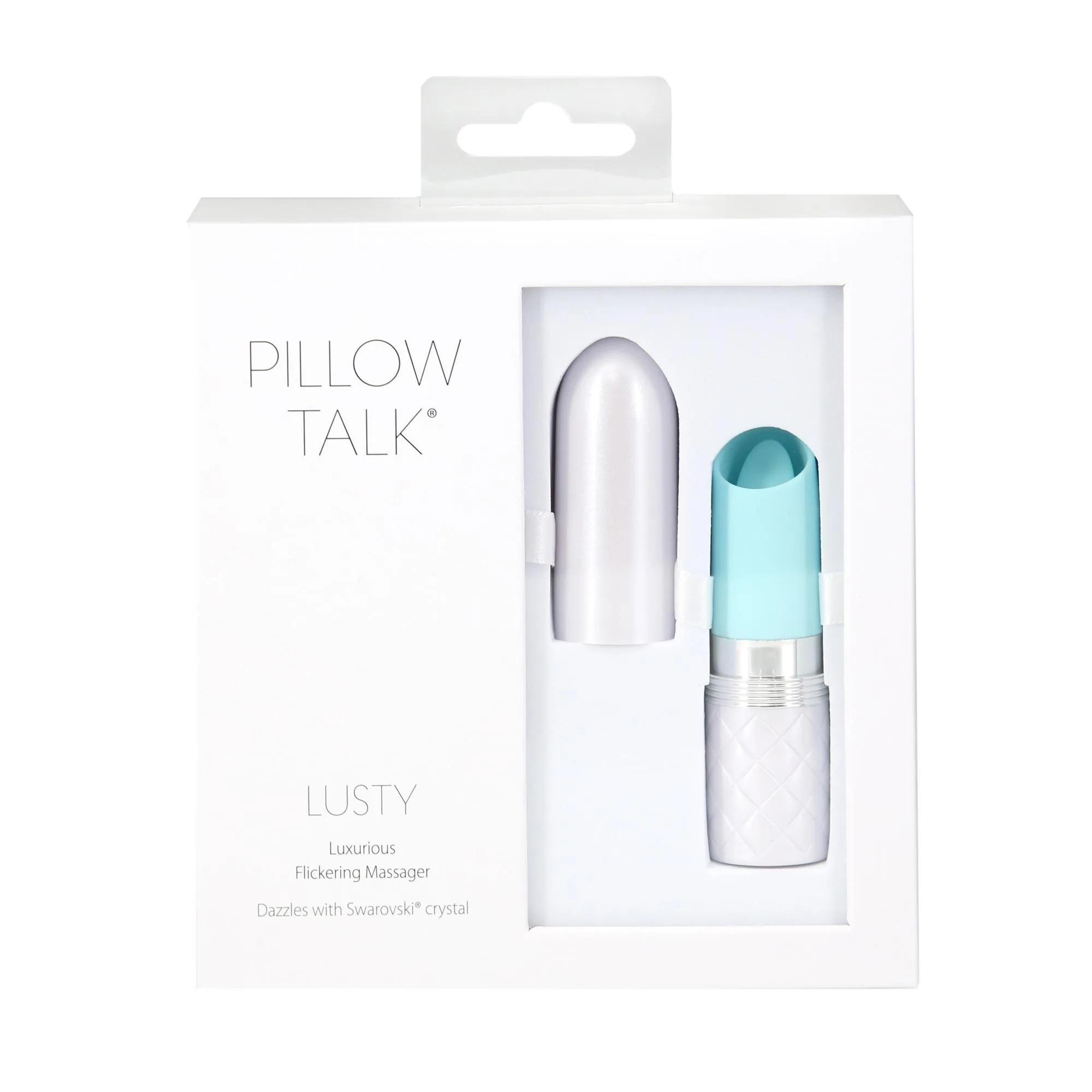 Pillow Talk Lusty Luxurious Flickering Massager - Wibrator łechtaczkowy, Turkus, 9.4 cm