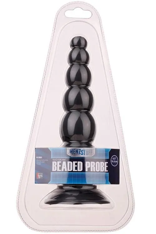 Анальна пробка Menz Stuff Beaded Probe, 16.5 см (чорний)