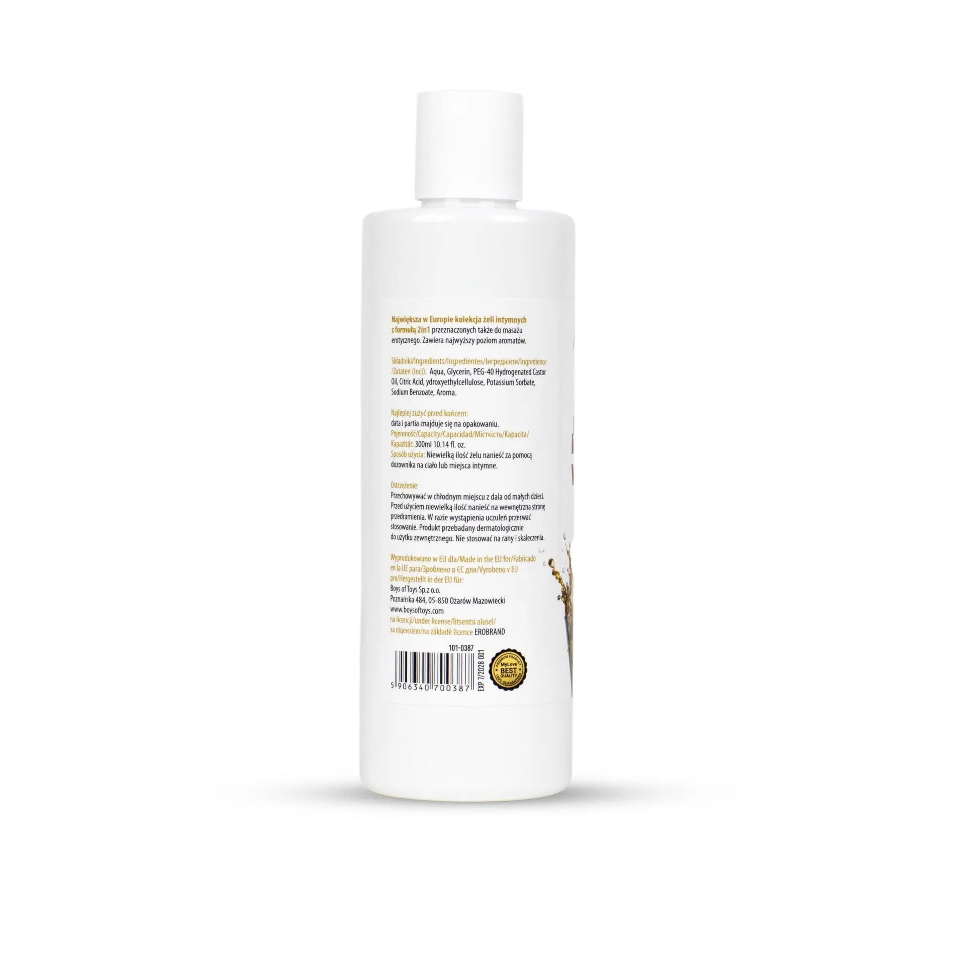 MyLove Aroma Series Intim&Massage 2in1 Whisky - Lubrykant, Whisky, 300 ml