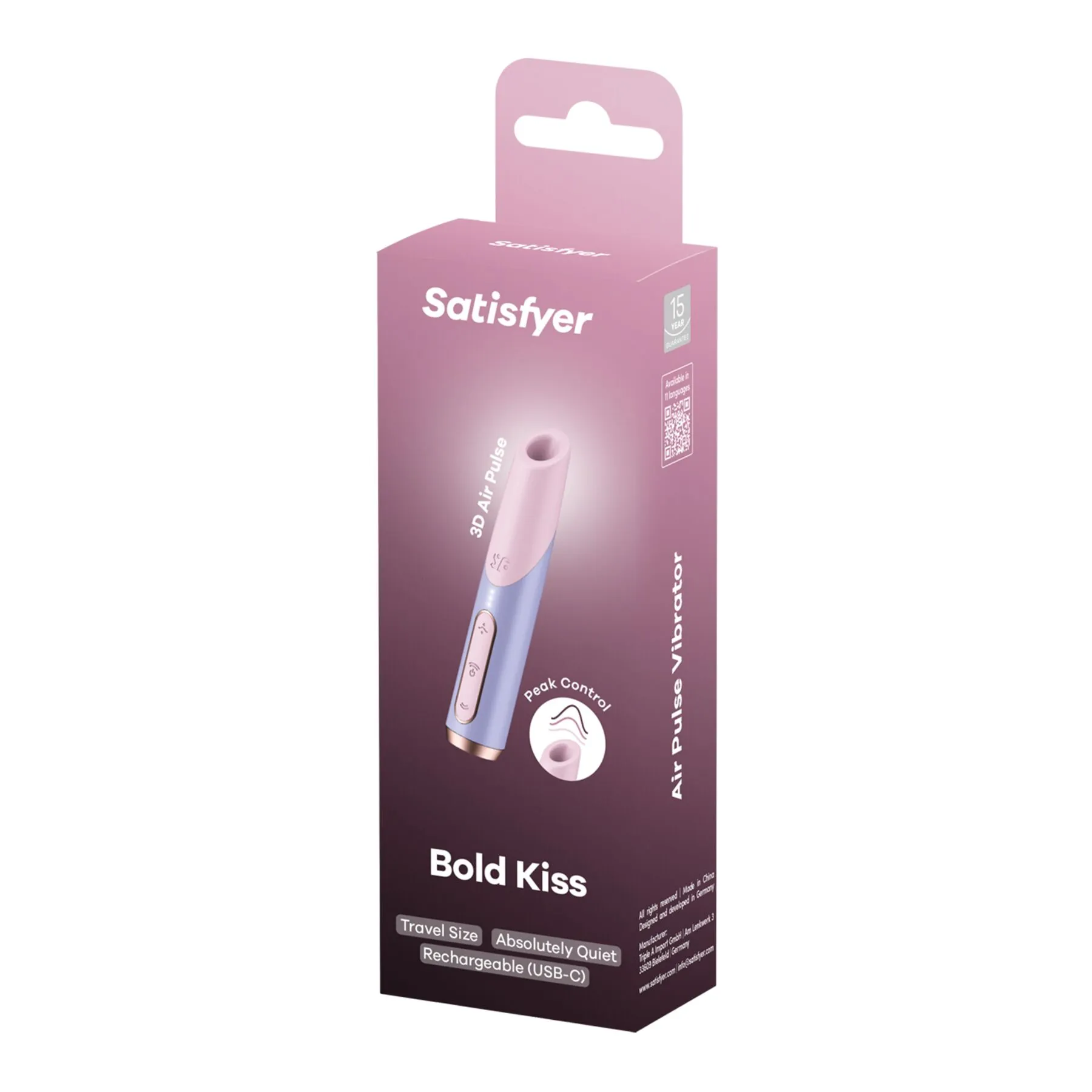 Вакуумный стимулятор клитора Satisfyer Bold Kiss (розовый-голубой)