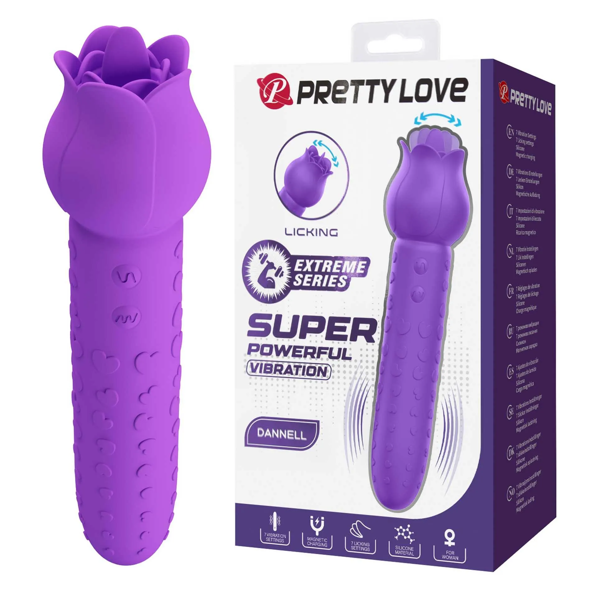 Вібратор Pretty Love Dannell Extreme Series, 16.3 см (фіолетовий)