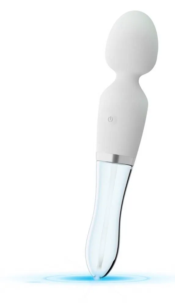 Двосторонній скляний вібратор Orion Glass Vibrator 1, 21,5 см (білий)