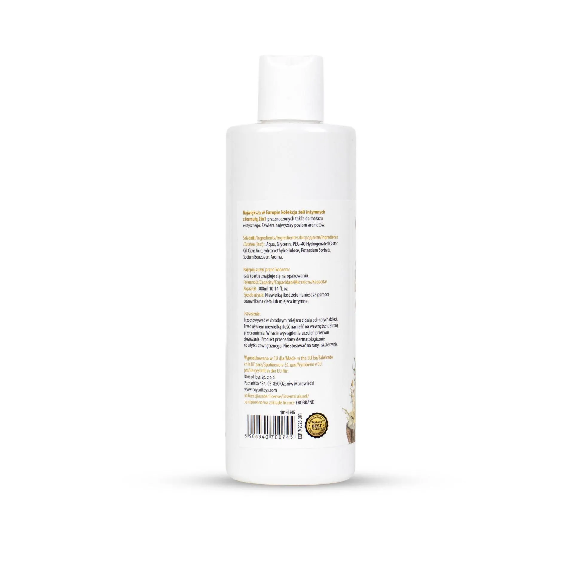 MyLove Aroma Series Intim&Massage 2in1 Malibu - Lubrykant, Koktajl Malibu, 300 ml