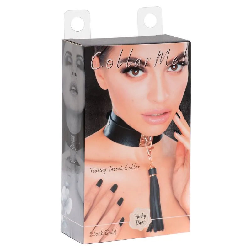 Нашийник Kinky Diva Collar Me! Teasing Tassel Collar, 43.5 см (чорний)