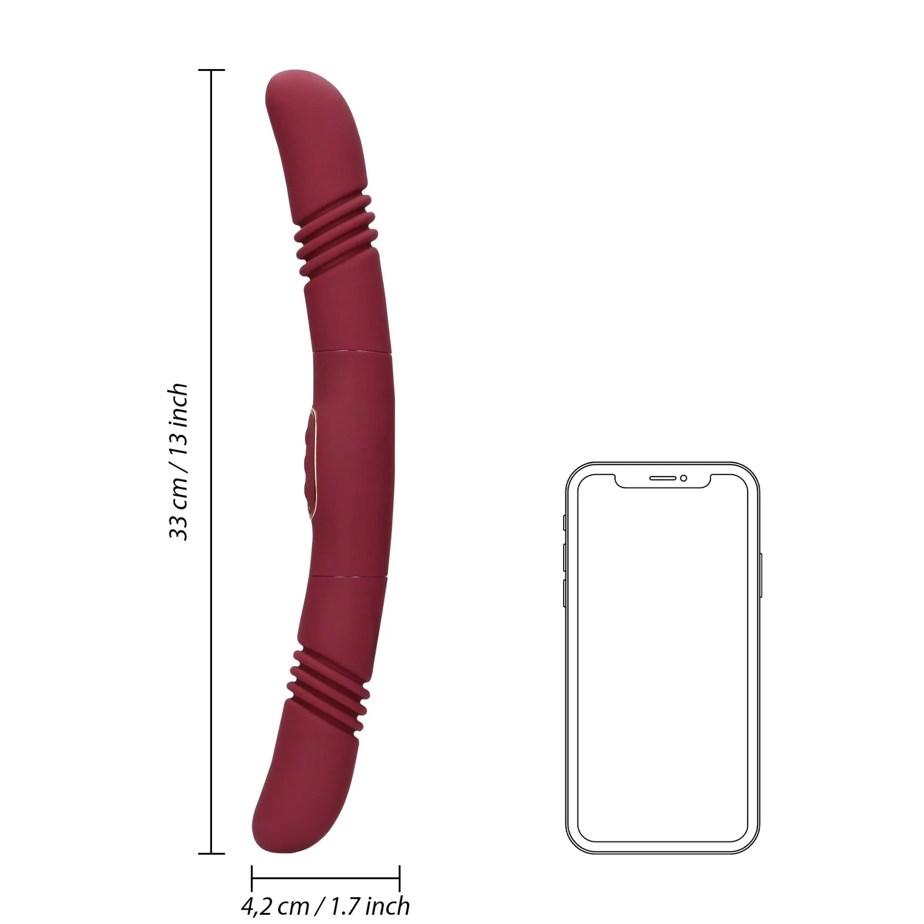 Loveline Double-Sided Thrusting - Wibrator, Bordоwy, 33 cm