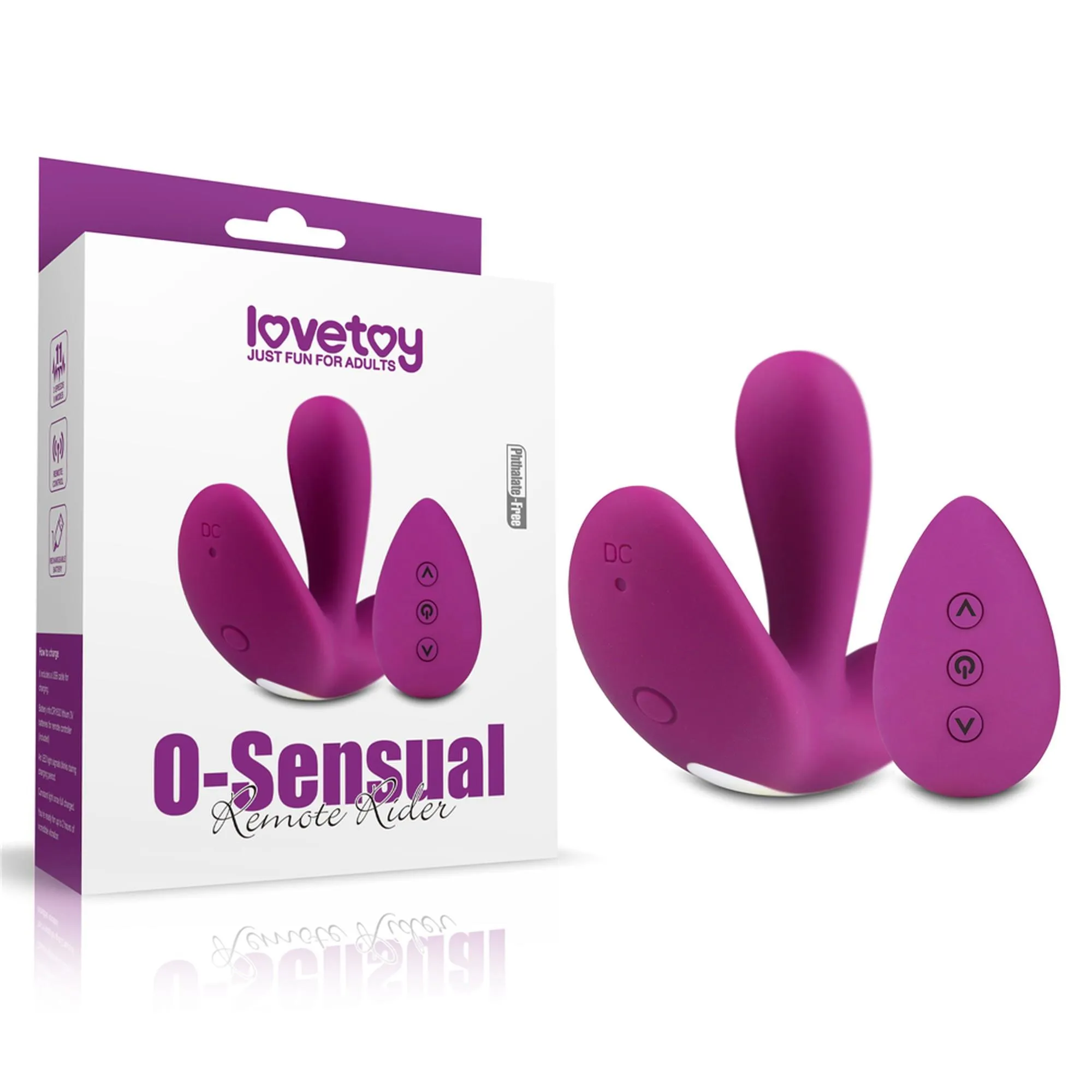 Lovetoy O-Sensual Remote Ride - Wibrator, Fioletowy, 9 cm