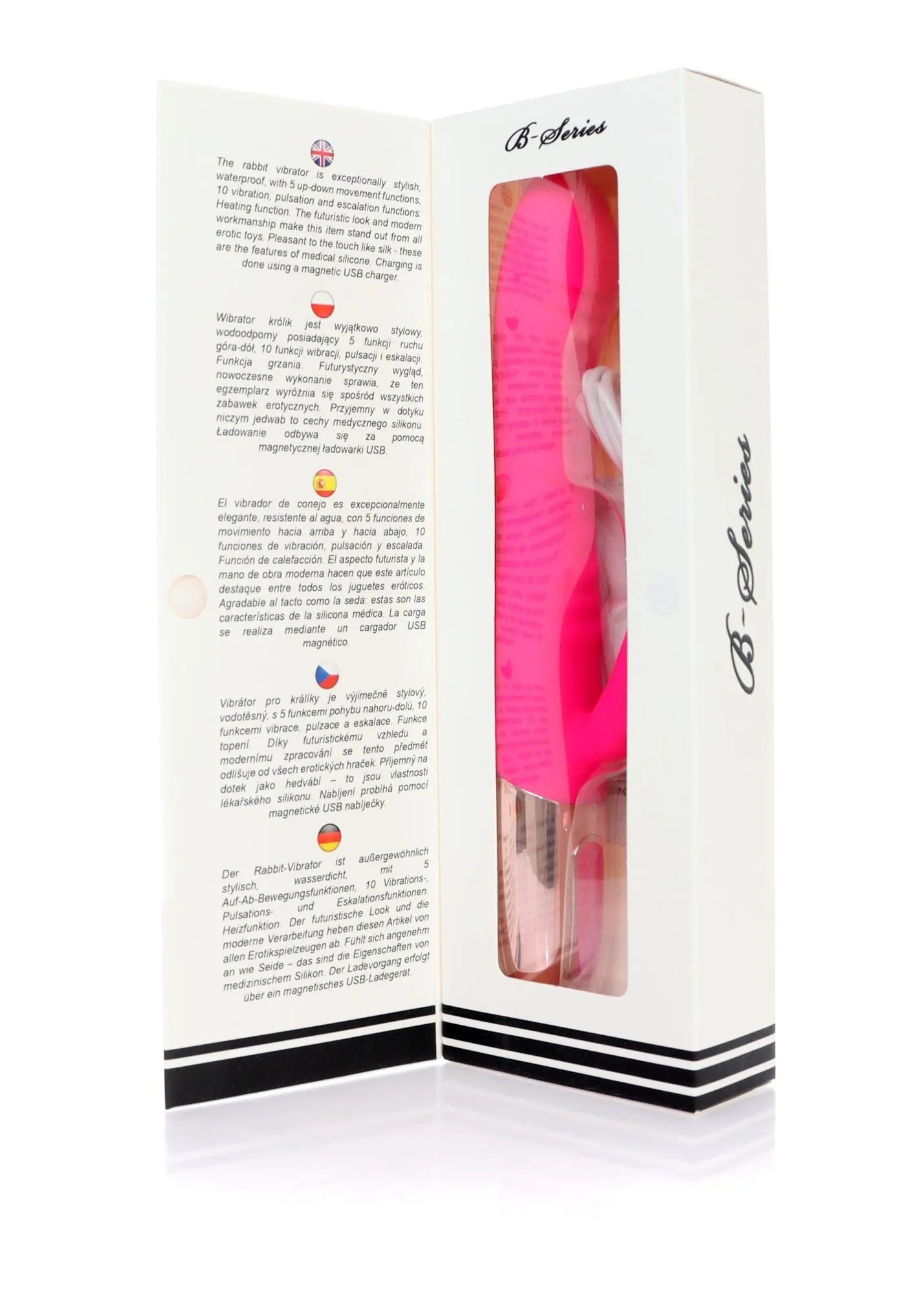 Вібратор-кролик B - Series Magic Rechargeable Thrusting, 19 см (рожевий)
