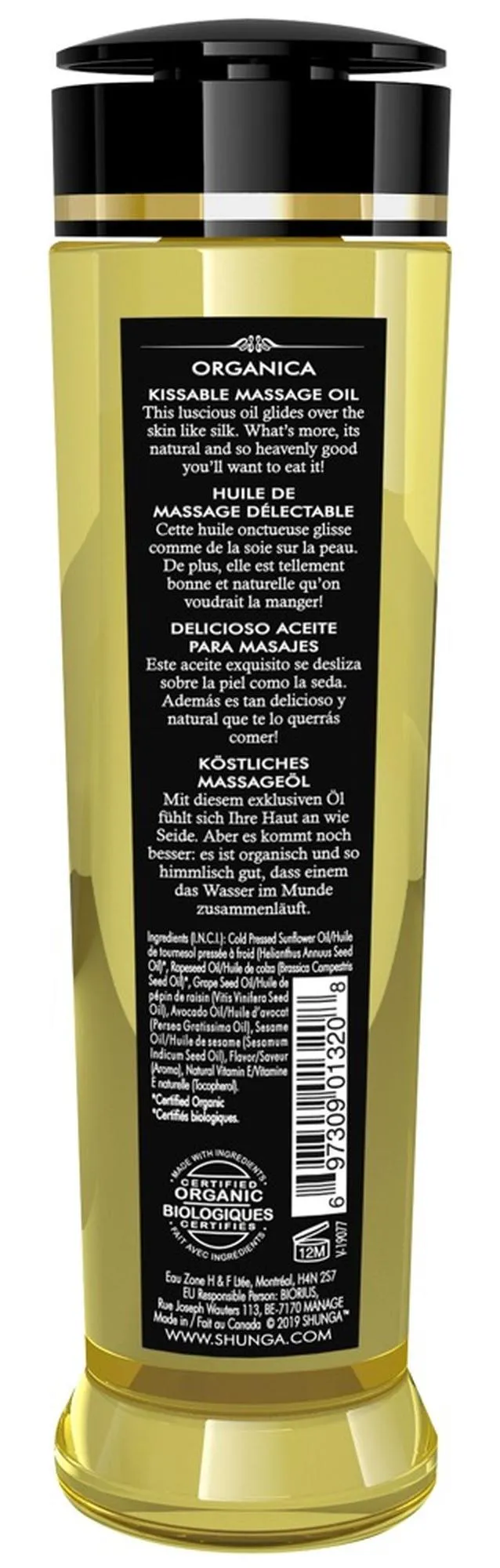 Shunga Organica Maple Delight - Olejek do masażu, Przezroczysty, Syrop klonowy, 240 ml