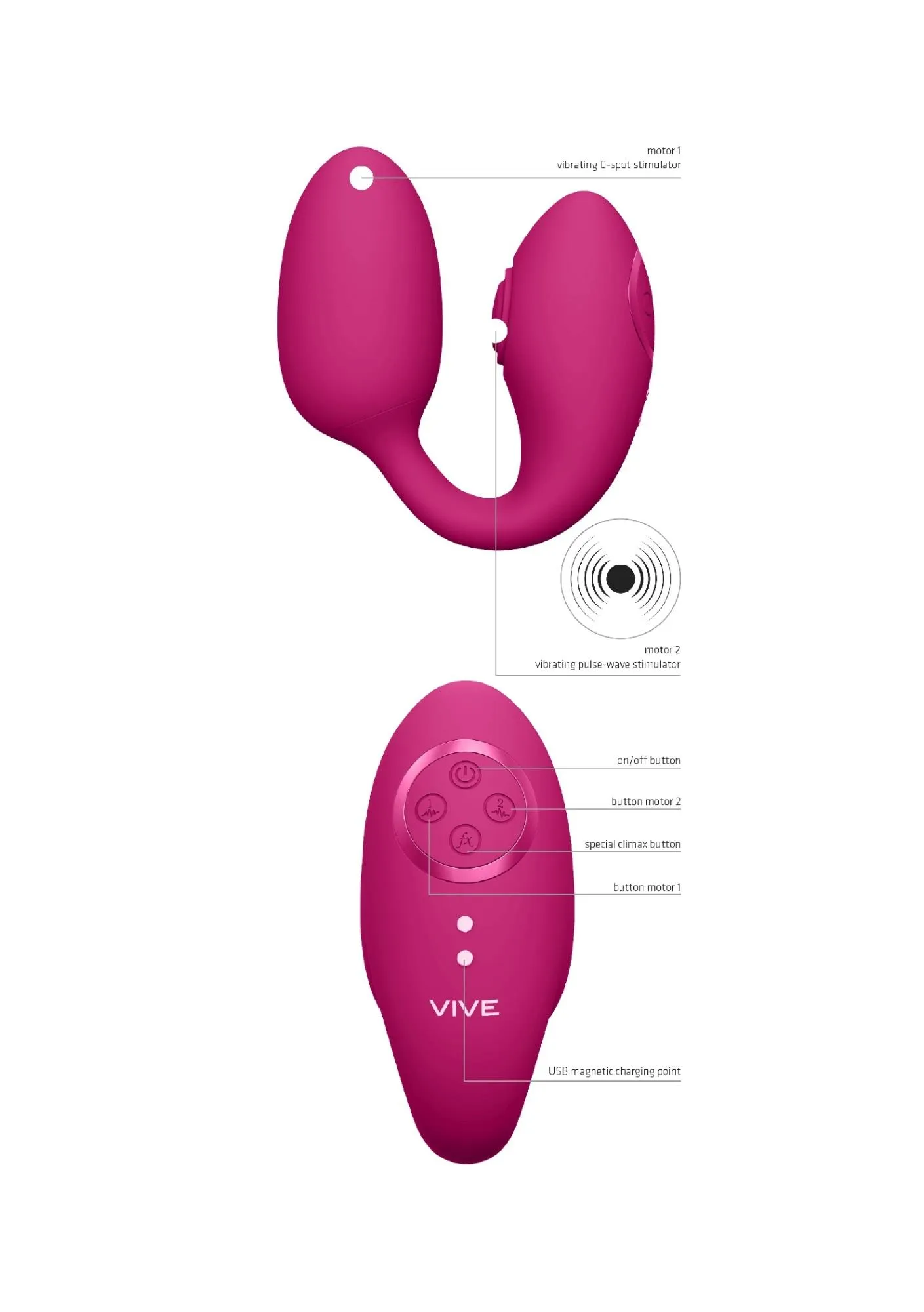 Виброяйцо Vive Aika, 9 см (розовый)