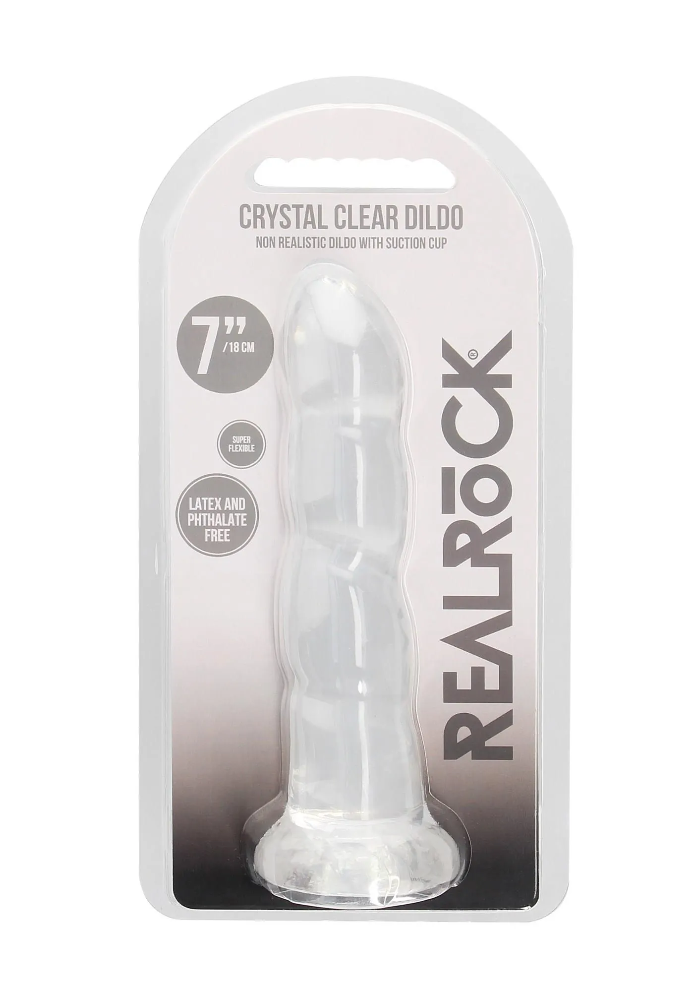 RealRock Crystal Clear 7" - Dildo, Przezroczysty, 18 cm