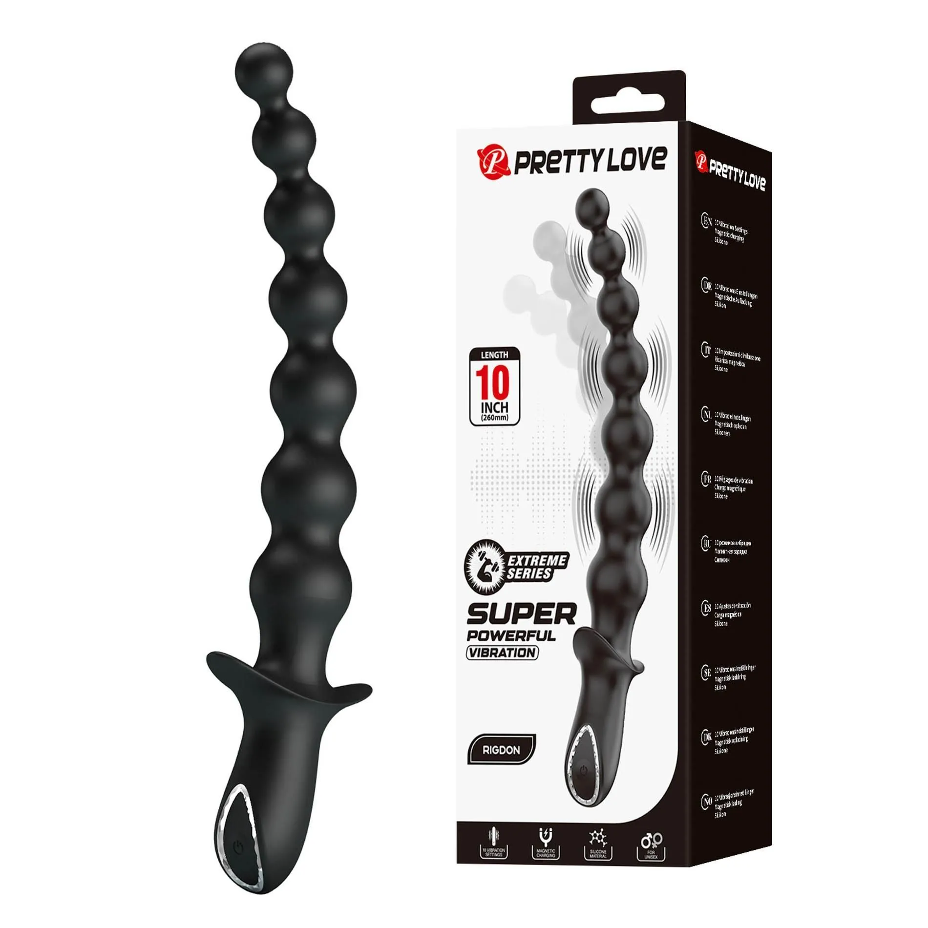 Pretty Love Dedron 10" - Wibrator, Czarny, 26 cm