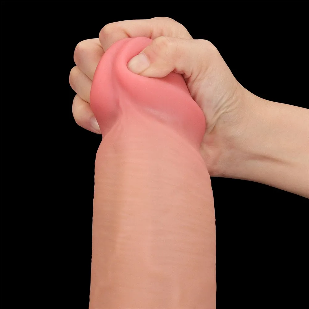 Фаллоимитатор LoveToy Sliding-Skin Dual Layer Dong King Sized, 36 см (телесный)