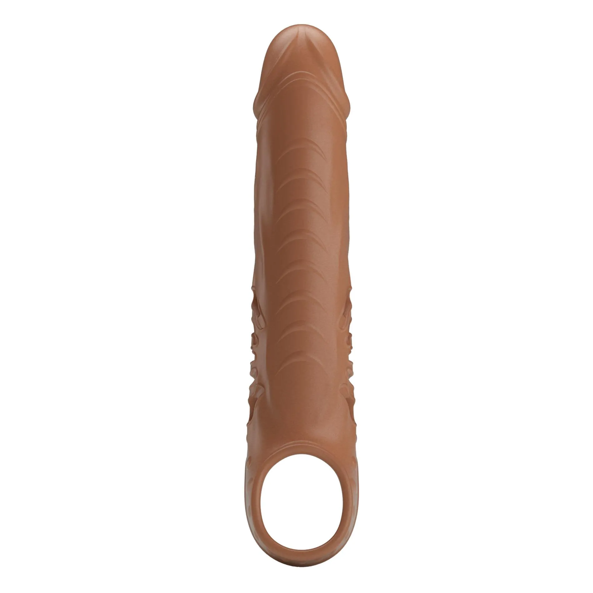 Pretty Love Penis Sleeve - Nakładka na penisa, Brązowy, 24.3 cm