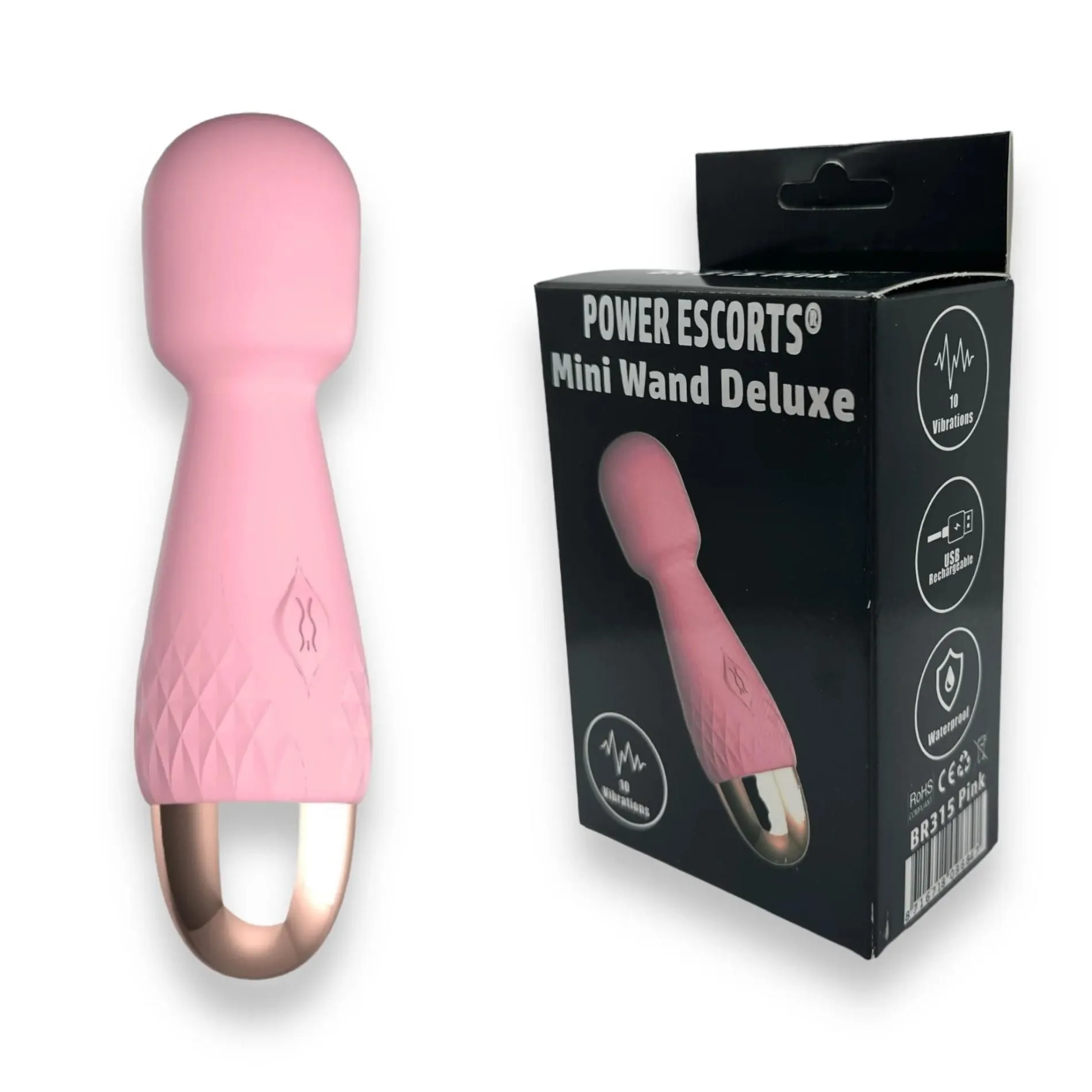 Вібромасажер Power Escorts Mini Wand De Luxe, 11.6 см (рожевий)