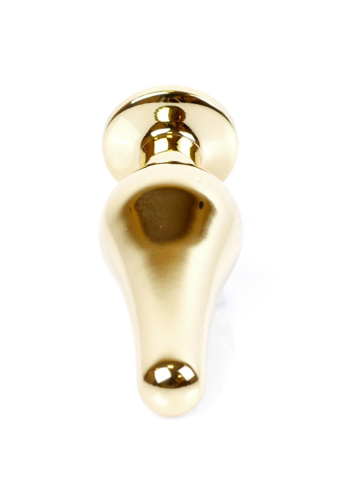 Металева анальна пробка з кристалом Boss Jewellery Gold Butt Plug Light, 9,5 см (блакитний)