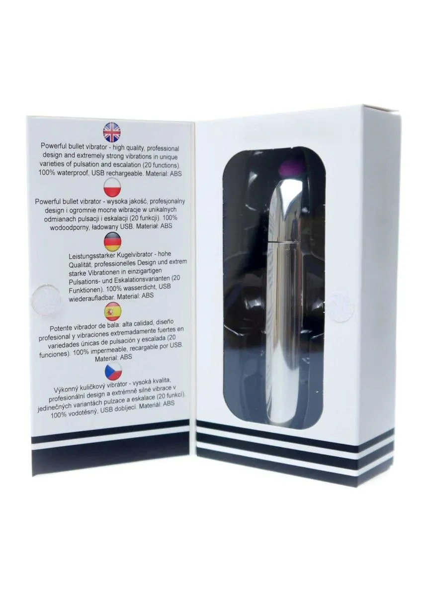 B - Series Magic Powerful Bullet - Mini-wibrator, Srebro, 10 cm
