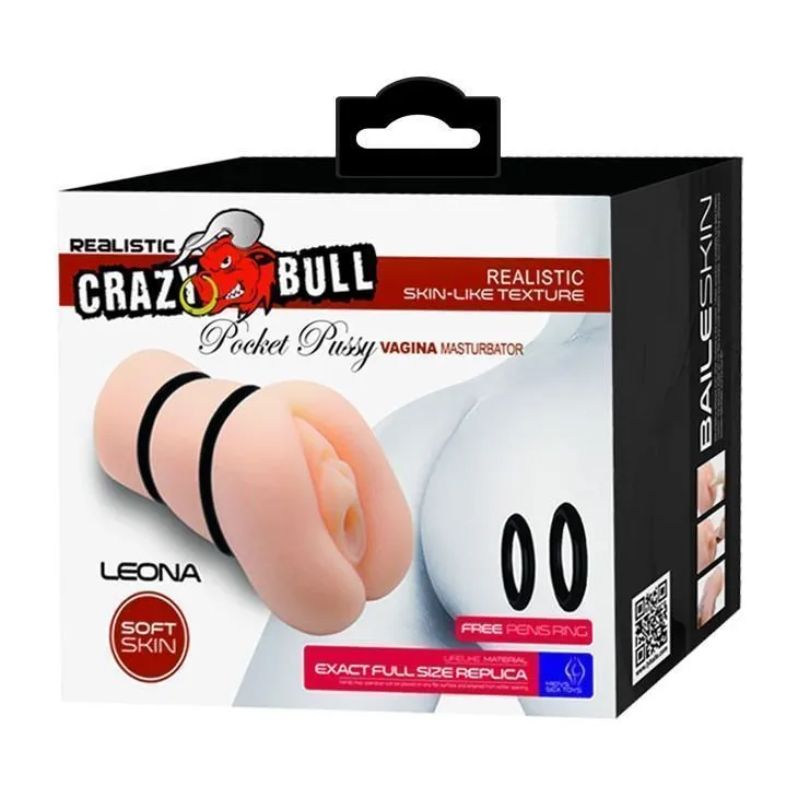 Мастурбатор Baile Crazy Bull Leona Pocket Pussy (тілесний)
