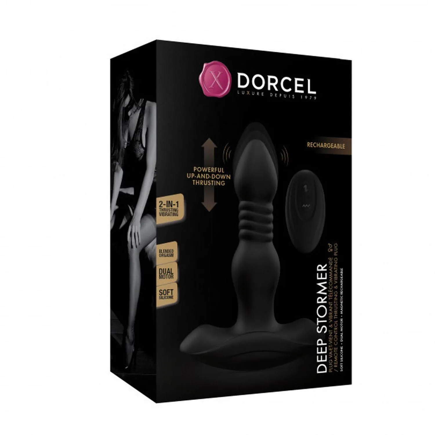Анальна пробка Dorcel Deep Stormer, 15 см (чорний)