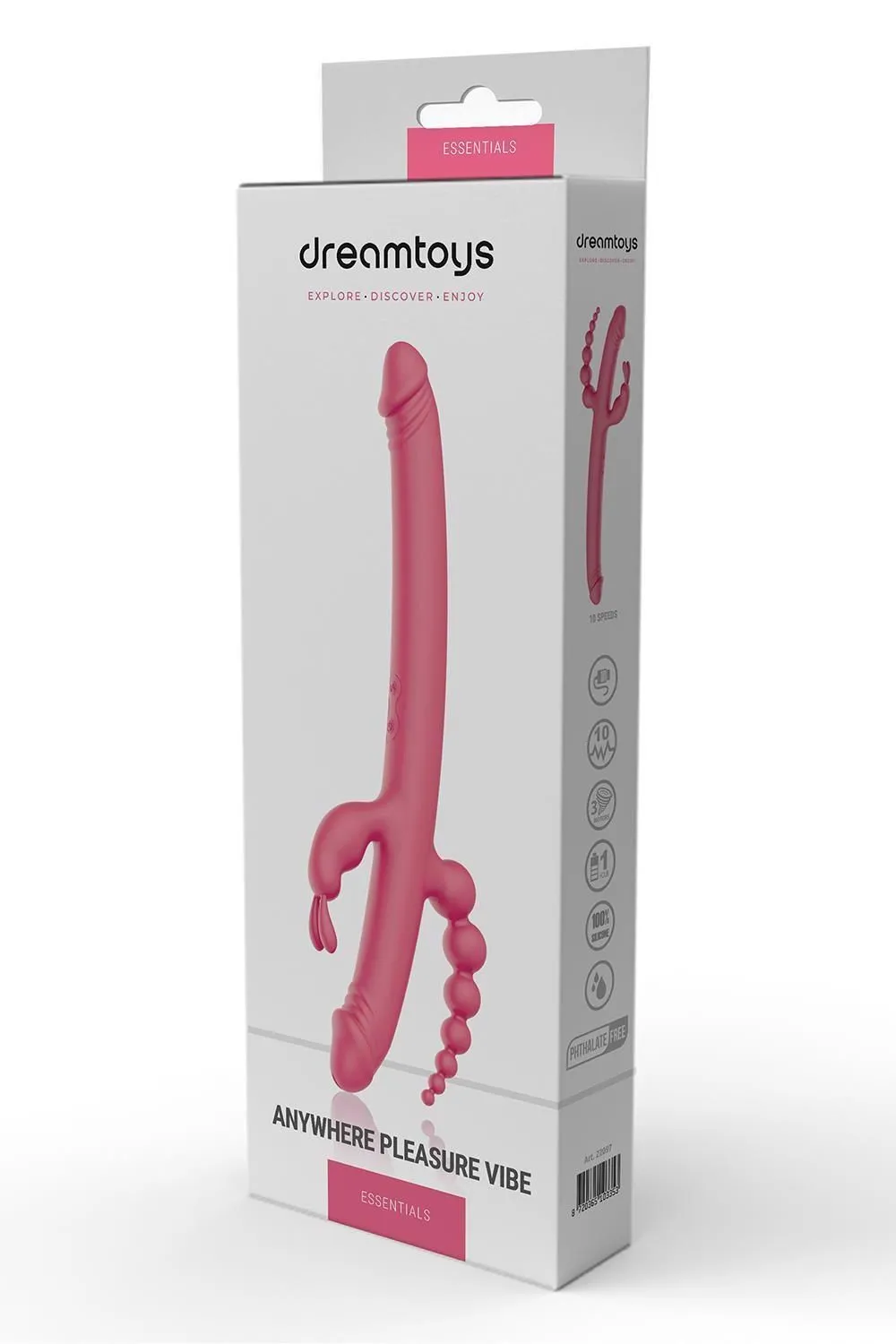 Вібратор Essentials Anywhere Pleasure Vibe, 40 см (рожевий)