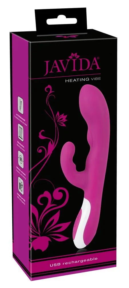 JAVIDA Heating Vibe - Wibrator królik, Różowy, 22 cm