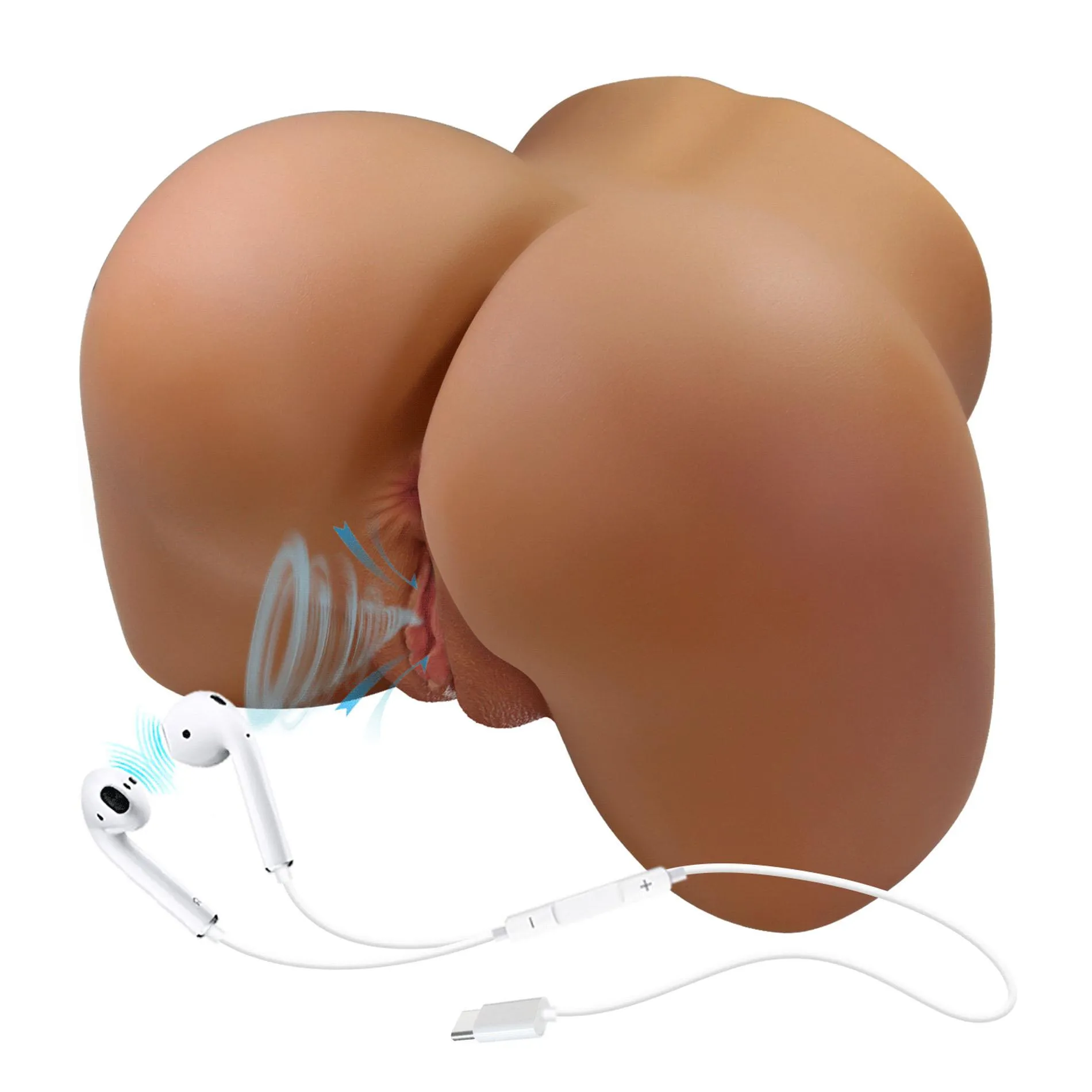 Crazy Bull Wendy Vagina & Anal - Masturbator realistyczny z wibracjami, Brązowy, 34 cm