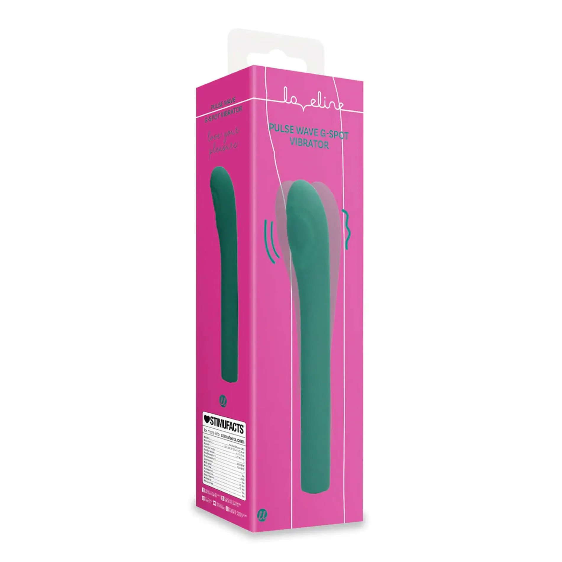 Вибратор Loveline Pulse Wave G-Spot, 22.4 см (зеленый)
