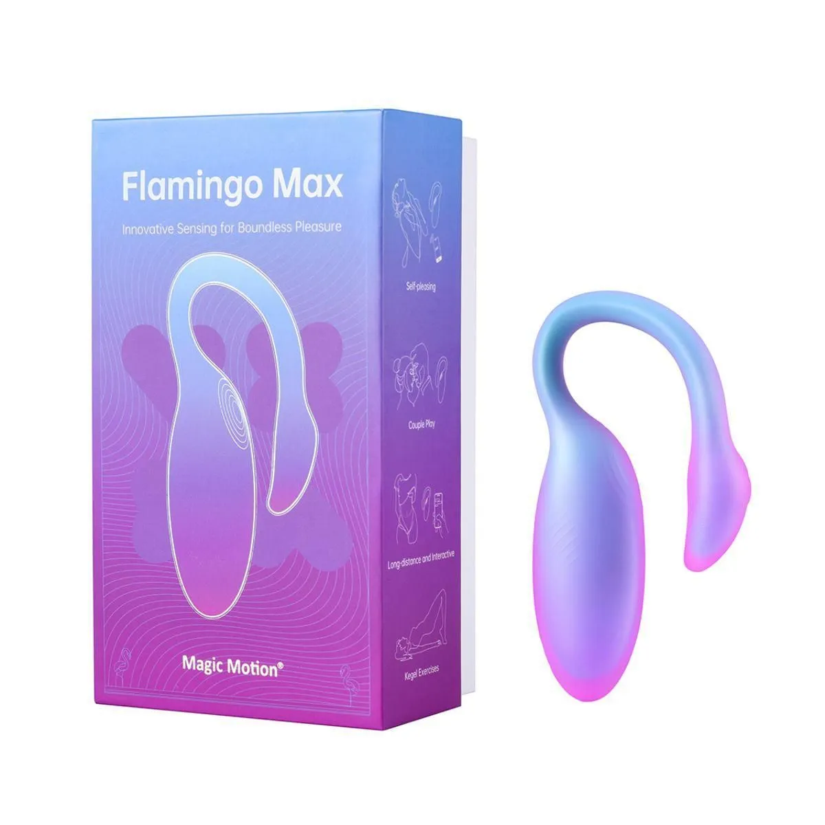 Magic Motion Magic Flamingo Max - Wibrujące jajko, Niebieski, 11 cm